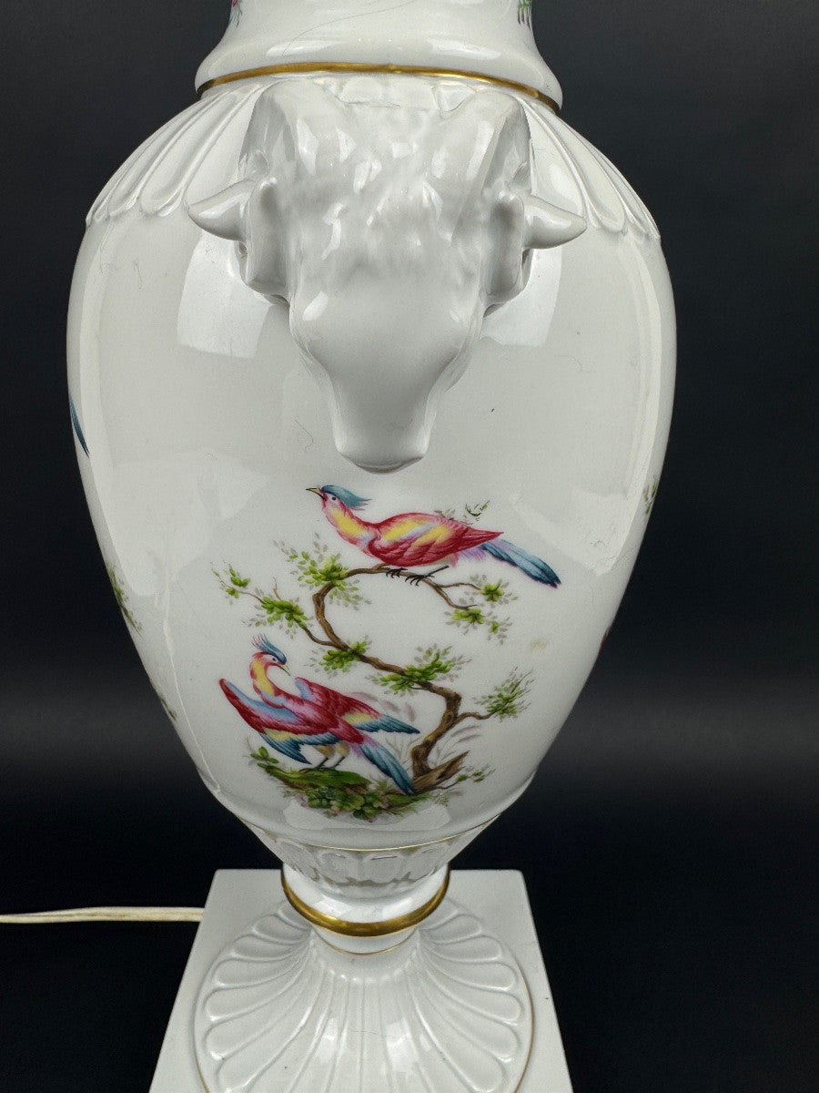 Raynaud Limoges — Pied de lampe en porcelaine, oiseaux de Paradis — photo 12