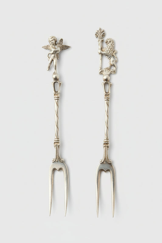 Quatre piques et un tartineur en argent 800, Italie — photo 2