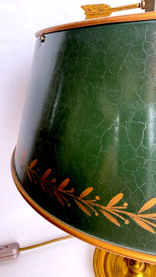 Lampe bouillotte en bronze, style Empire, à variateur d'intensité