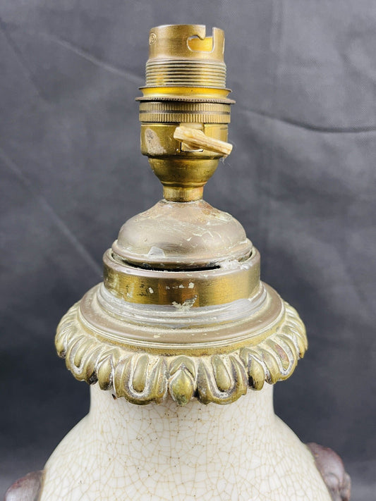 Pied de lampe en porcelaine craquelée de Chine