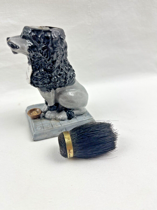 Essuie-plume en porcelaine, figurine de chien