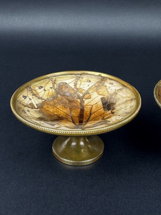 Paire de coupelles Napoléon III – Ailes de papillons , monture en laiton