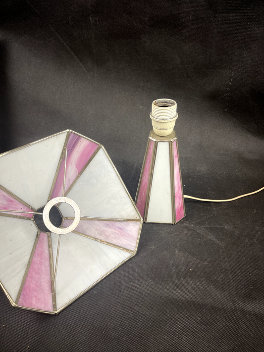 Ancienne lampe de table en pâte de verre dans l'esprit de Tiffany