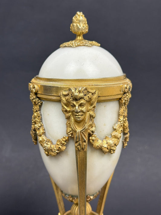 Paire de cassolettes formant bougeoirs d'époque Louis XVI