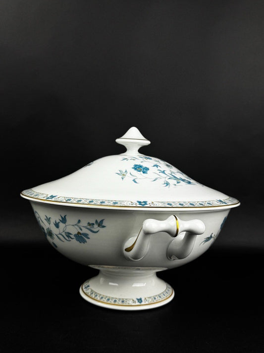Soupière Haviland Limoges modèle Nankin décor bleu et or