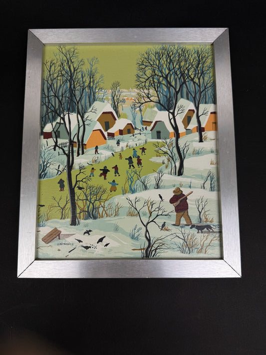 Sibinovic, Les patineurs, peinture naïve vers 1970