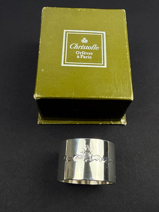 CHRISTOFLE - Rond de serviette en métal argenté - Modèle Marly