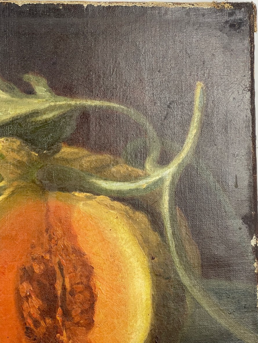 Nature morte melon et pichet à l'étoile - Ed. Guérin 1873 Huile/toile