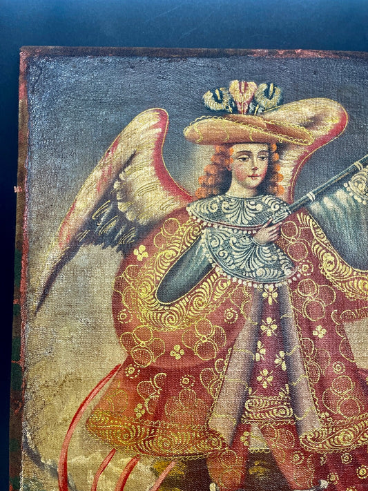 Ecole De Cusco, Mexique, Ange Arquebusier n°2