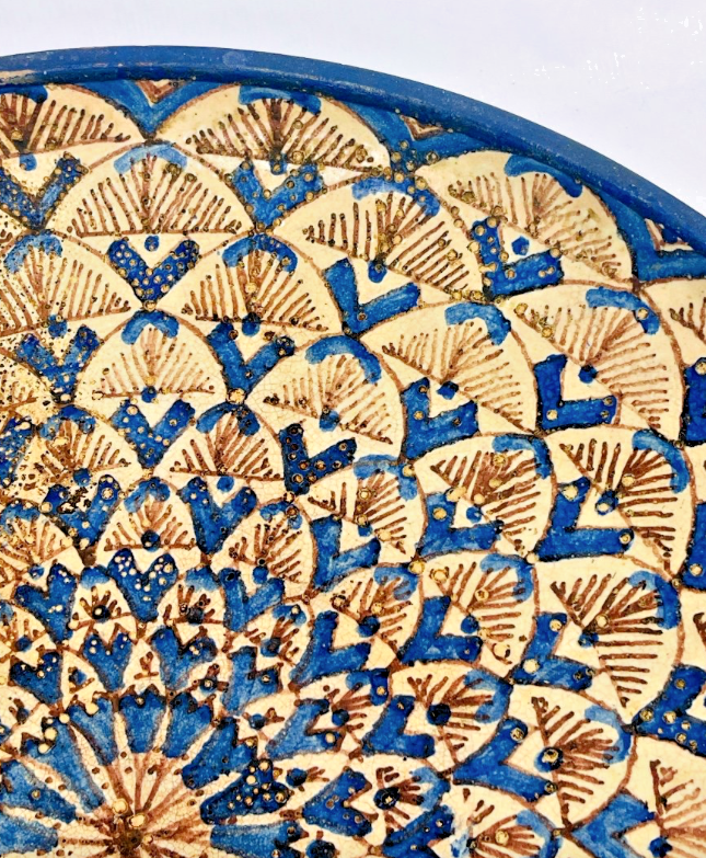 Maroc, Grand Plat Mural En Faïence De Fès Début Fin 19ème Début 20ème