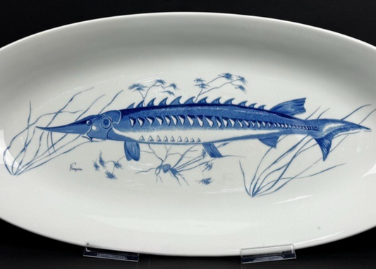 Plat à poisson en porcelaine de Limoges – Jammet-Seignolles, décor "Françoise",