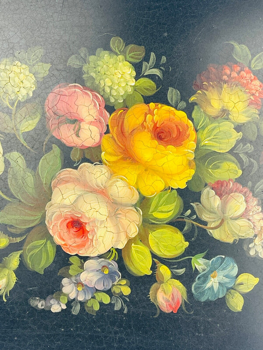 Ancien plateau en tôle peinte