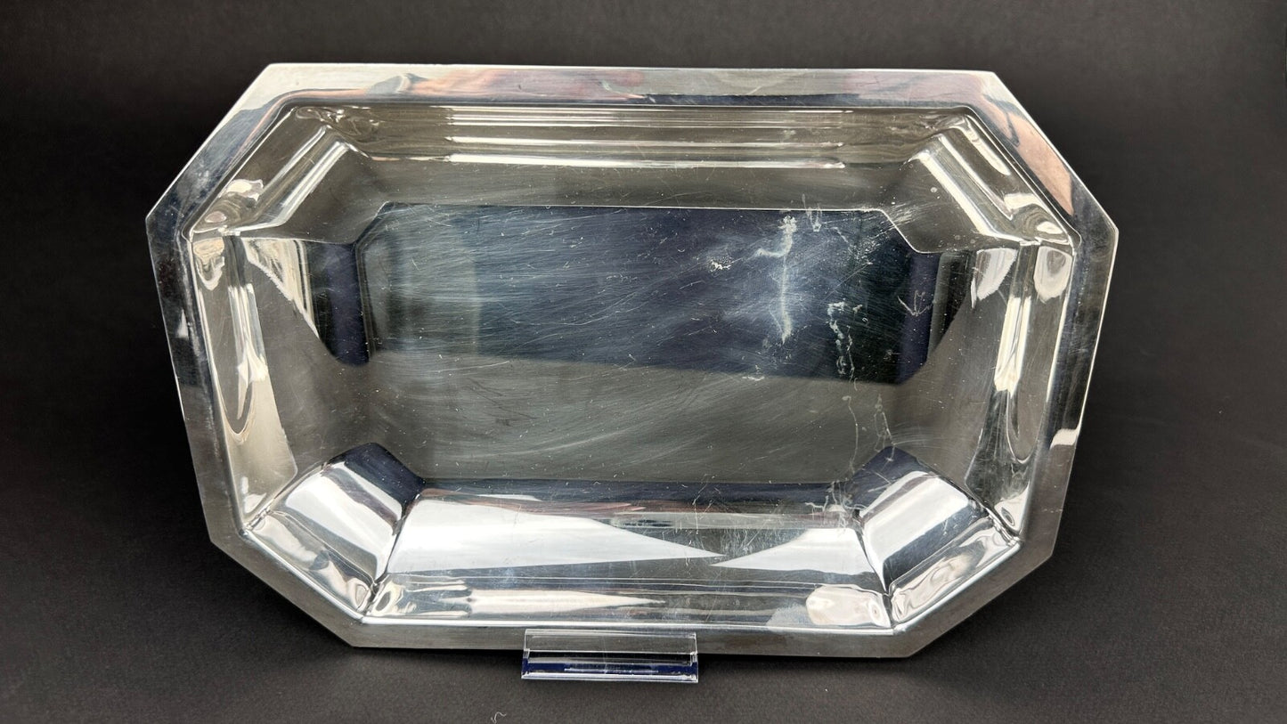 Panière / corbeille à pain ART DECO en métal argenté Table Plat Service