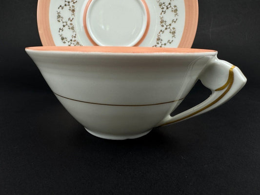 Tasse à déjeuner porcelaine décor floral – Signée Mazay