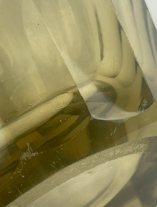 Vase en cristal fumé taillé par Ellis Berg pour Kosta Boda, Suède 1930