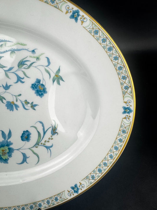 Grand plat à viande Haviland Limoges Nankin décor bleu et or