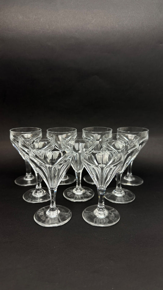 Baccarat, Suite De 9 Verres à Porto Modèle Duchesse De Dino