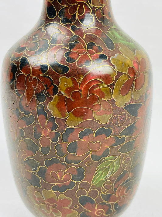 Joli vase en émaux cloisonnés