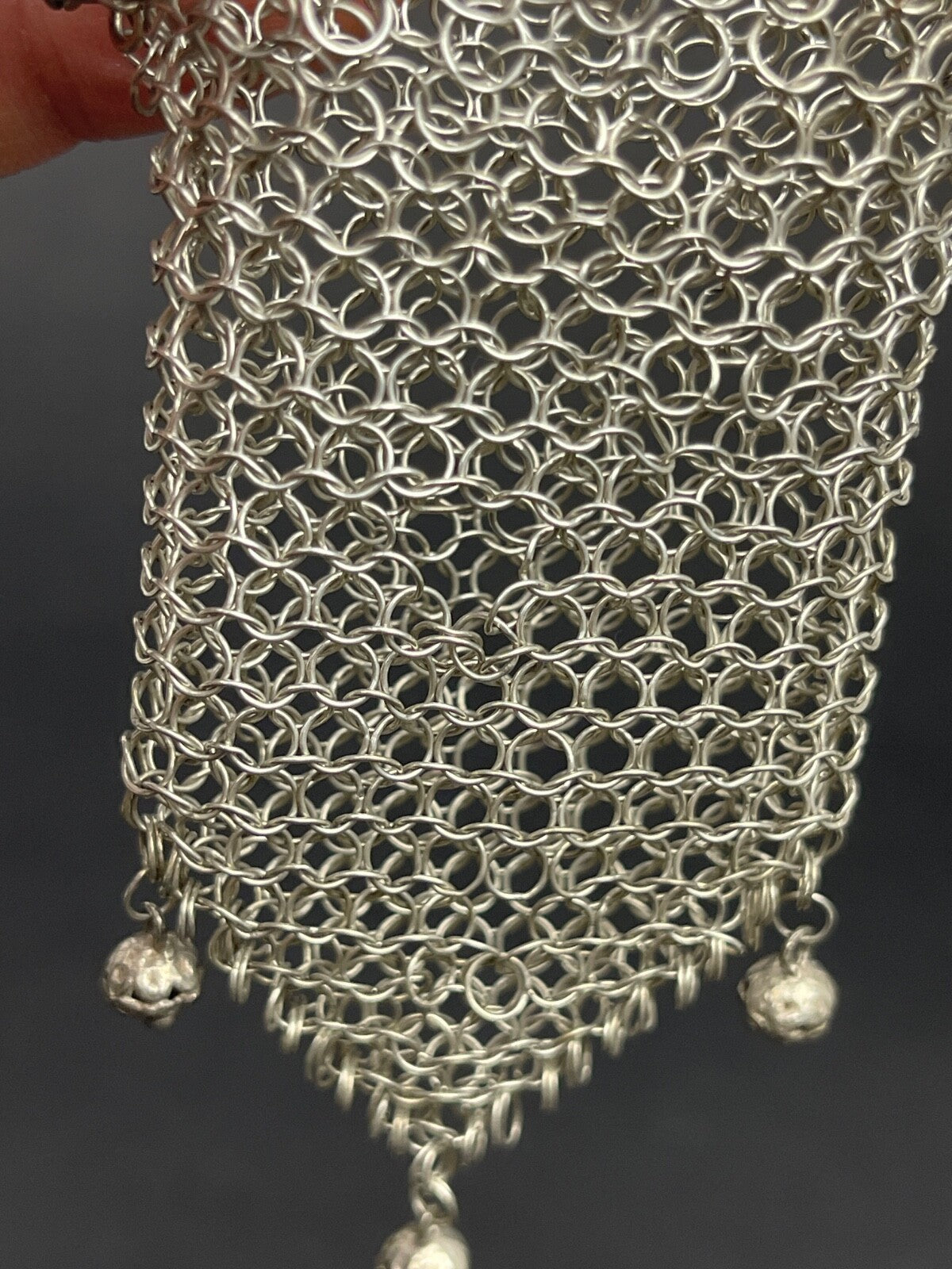 Ancienne bourse, aumônière en argent massif n°7