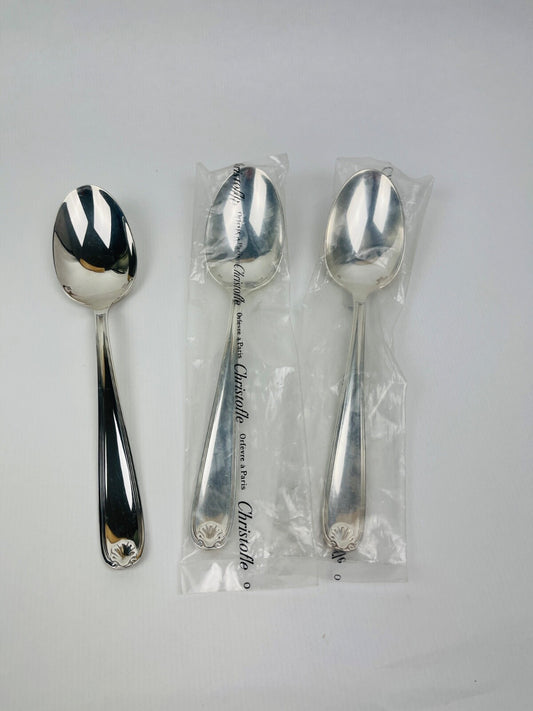 Suite De 3 Cuillères à Soupe Christofle, Modèle Marot petite coquille Ou Bérain
