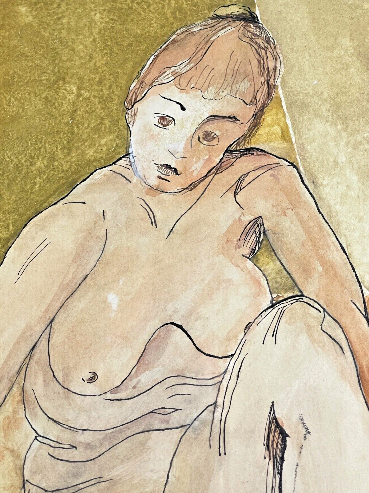 Encre Et Aquarelle, Nu Féminin, signé 1/1 années 40 ?