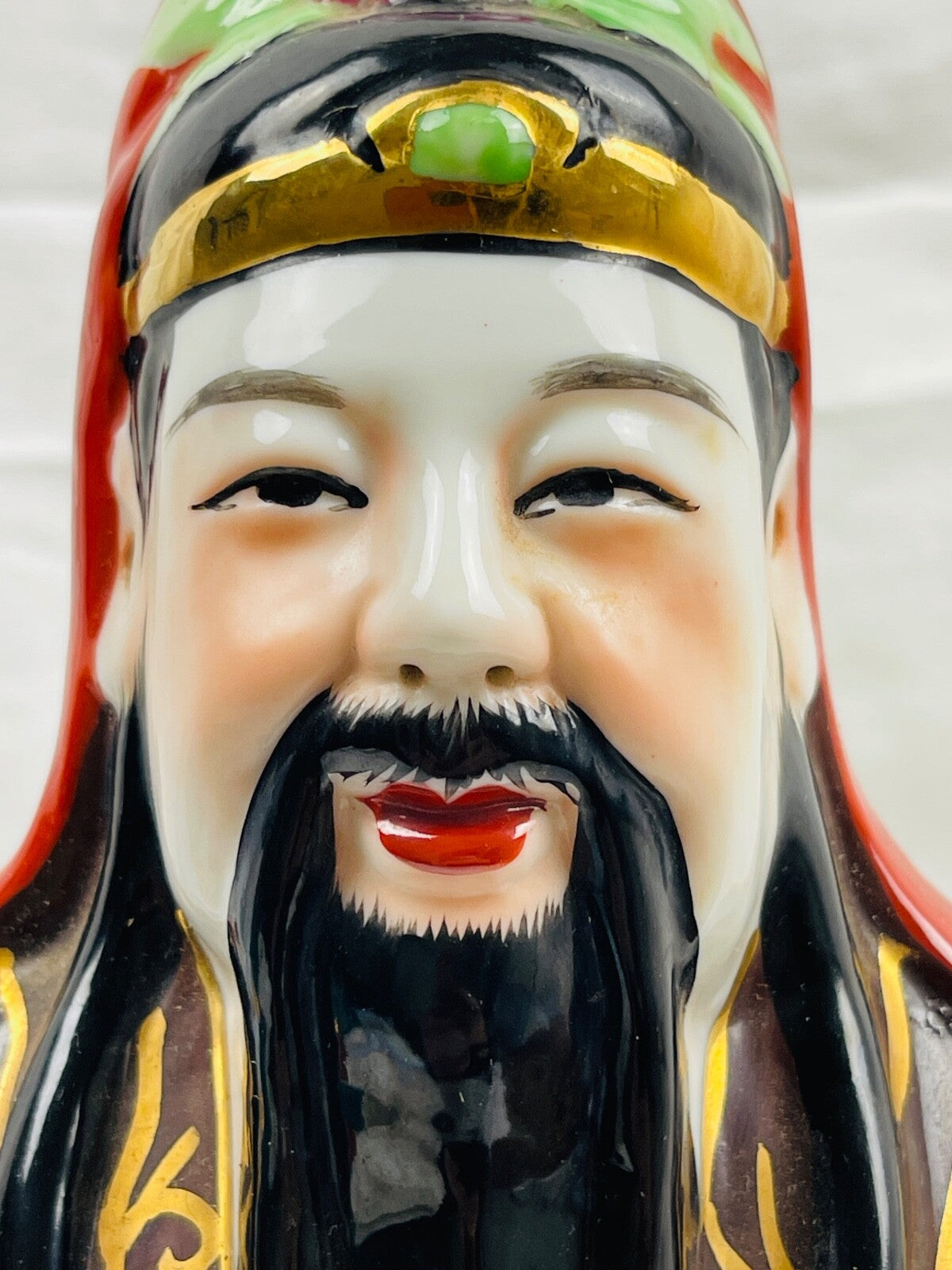 Grande figurine en porcelaine Lu Xing, Étoile du bonheur, Astre de la prospérité