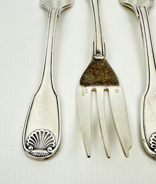 Série de 6 fourchettes à gâteau Christofle ancien modèle Vendôme