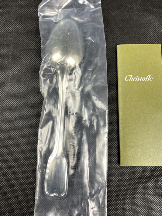 Cuillère à entremet, à dessert, 17 cm, Christofle modèle Filet, neuve