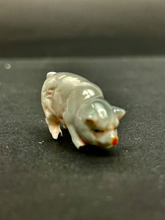 Figurine En Porcelaine, Cochon Miniature