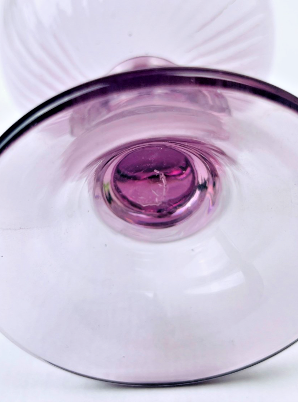 Suite De 6 Verres à Vin En Cristal Violet années 70/80