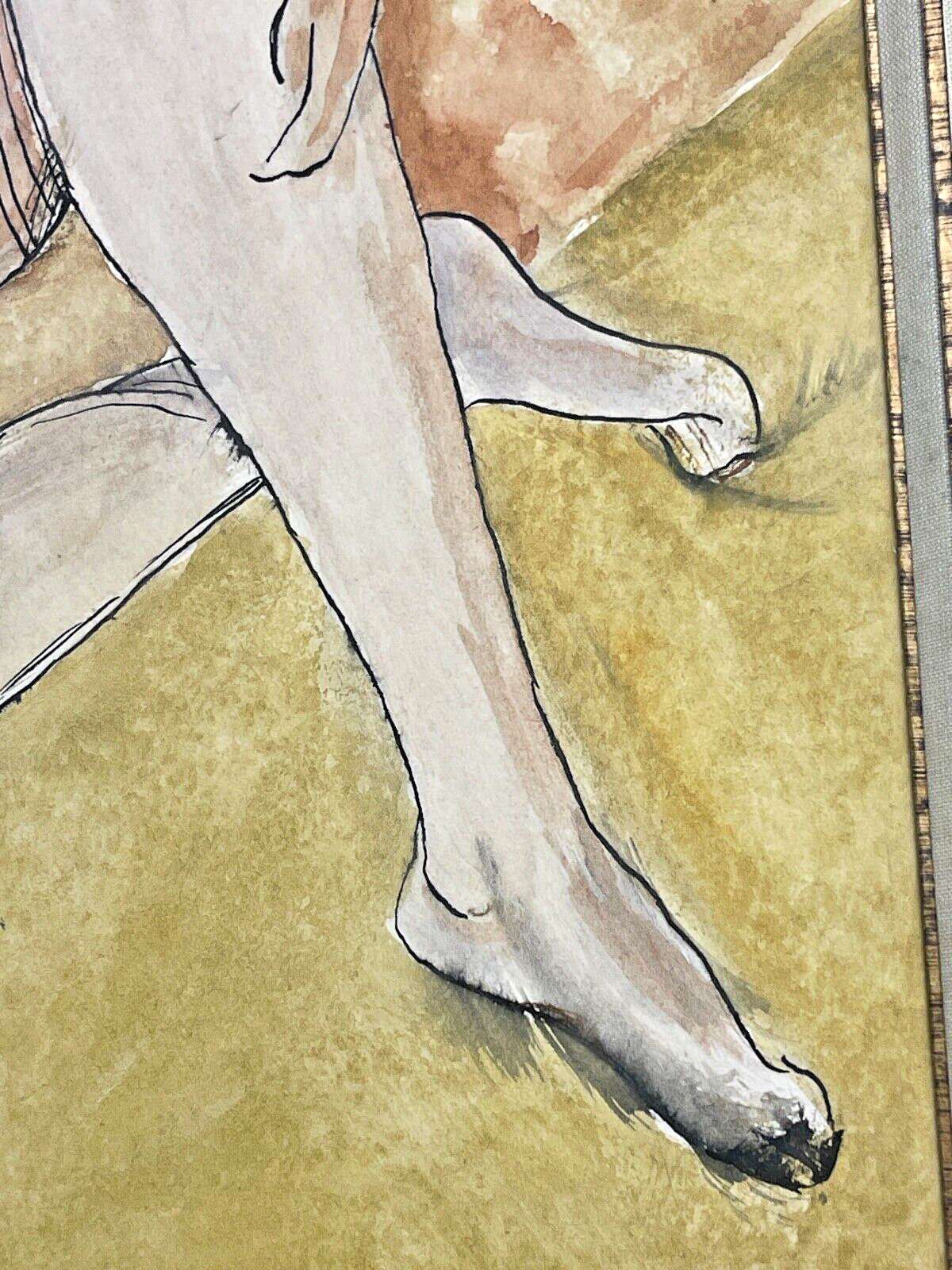 Encre Et Aquarelle, Nu Féminin, signé 1/1 années 40 ?