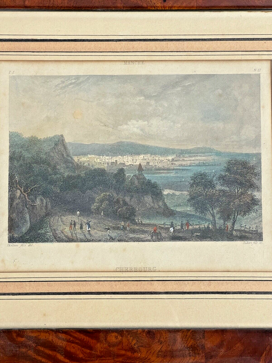 Gravure Du Port De Cherbourg Par Skelton Fils Et Aubert Fils