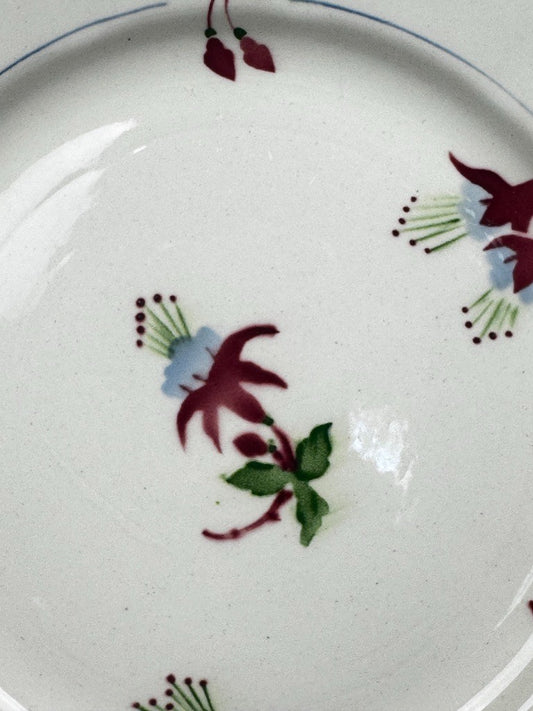 Lot de 6 assiettes plates Sarreguemines, modèle Bermudes – vers 1950