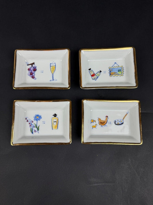 Hilton Mc Connico, coffret de 4 coupelles de bridge, cendriers. 2