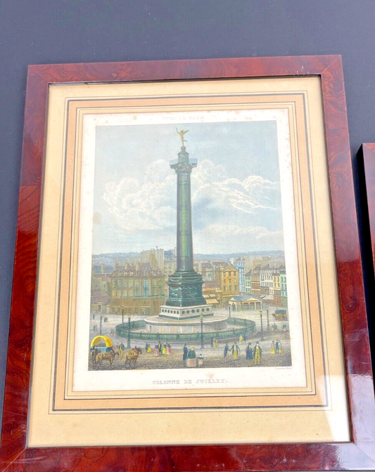 Suite De 2 Vues De Paris d'Ap. Jb Chamoin, Colonne De Juillet & Champs De Mars