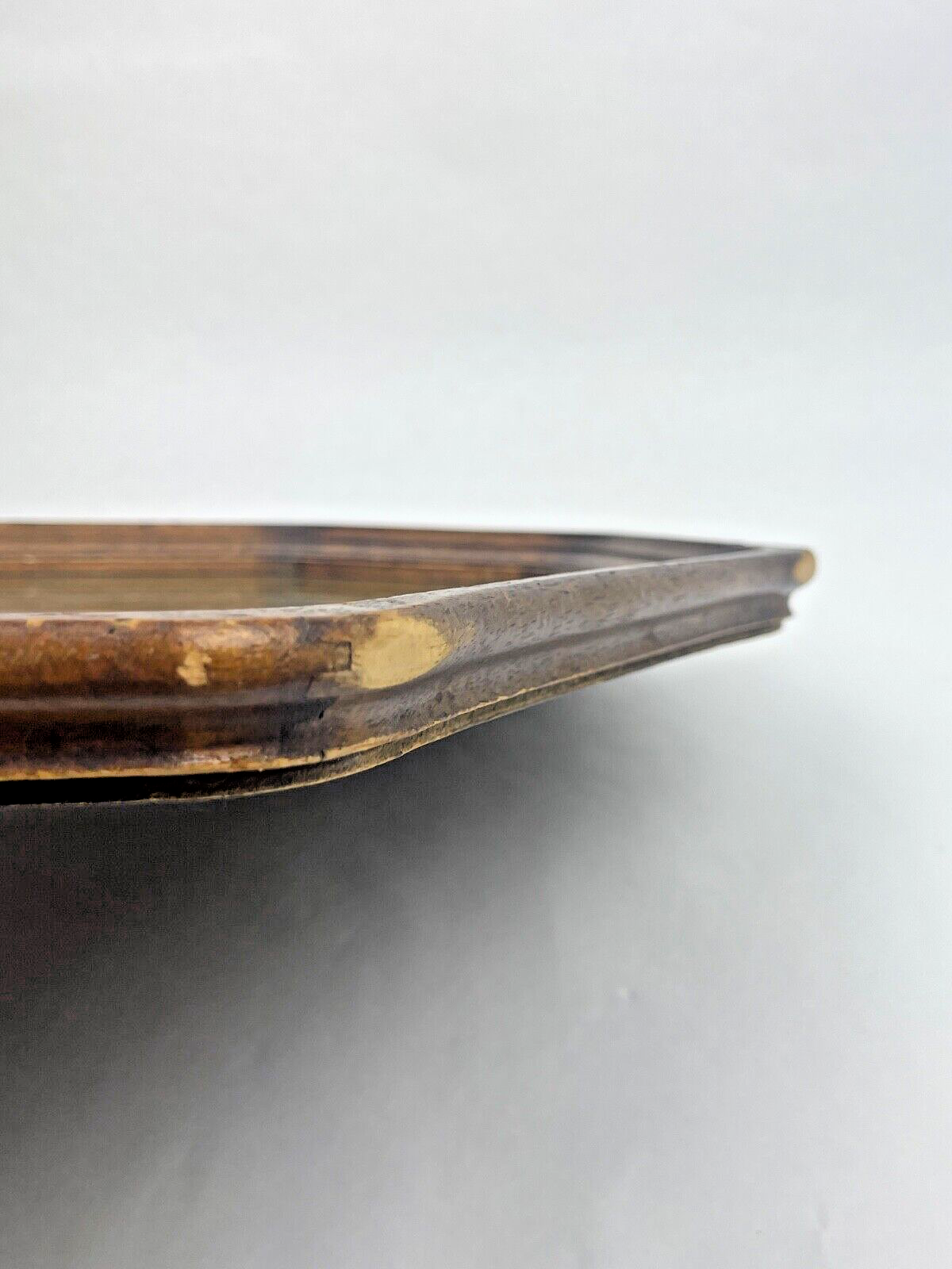 Plateau Asiatique En Laiton Et Bois Symbole bonheur et longévité