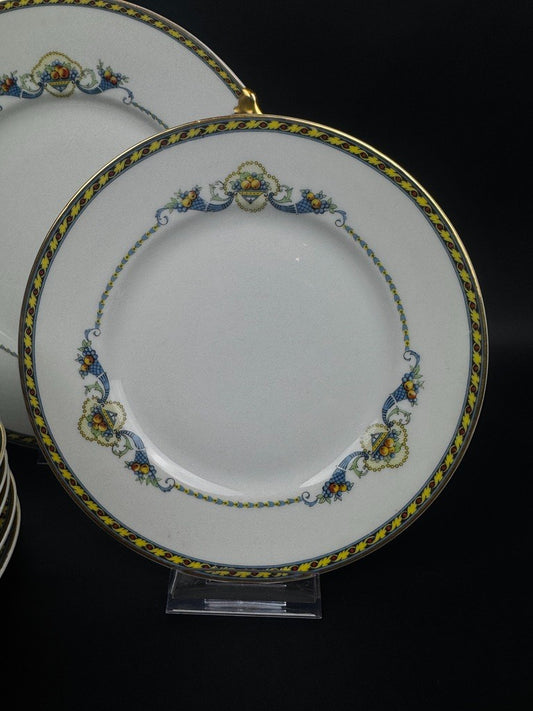Service à dessert en porcelaine de Limoges Bernardaud avec plat et 12 assiettes