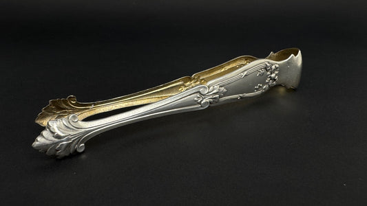ANCIENNE PINCE A SUCRE METAL ARGENTE art deco sugar tongs