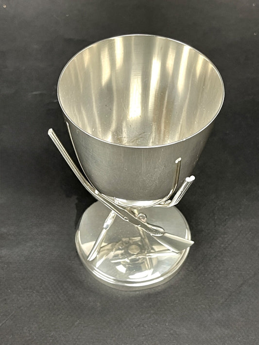 Trophée De Chasse En Métal Argenté, Coupe De Chasse