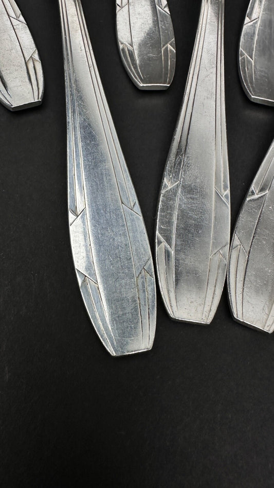 Série de 12 cuillères à entremets Apollo Art Déco