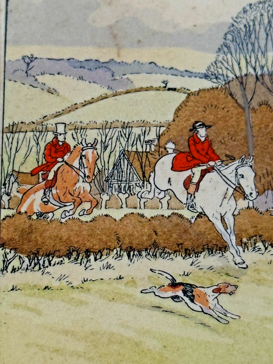 Paire de petites lithographies d'Harry Eliott Hunting scenes