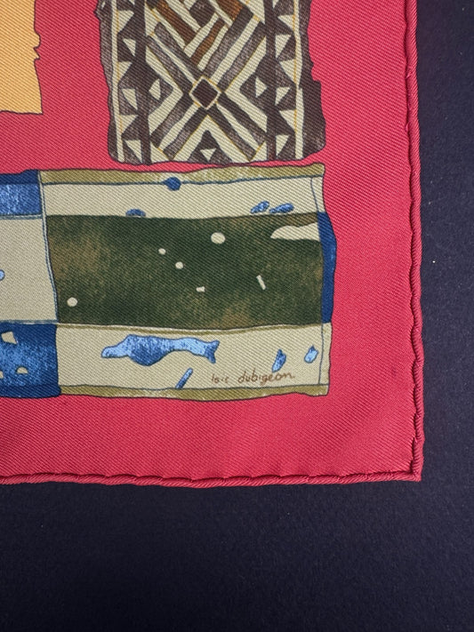 Foulard Gavroche "Persona" Hermès par Loïc Dubigeon 1997