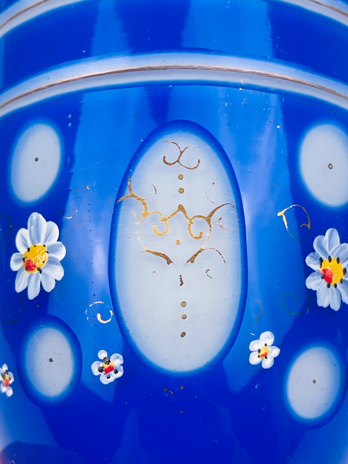 Calice, Vase En Cristal De Bohème Bleu Cobalt