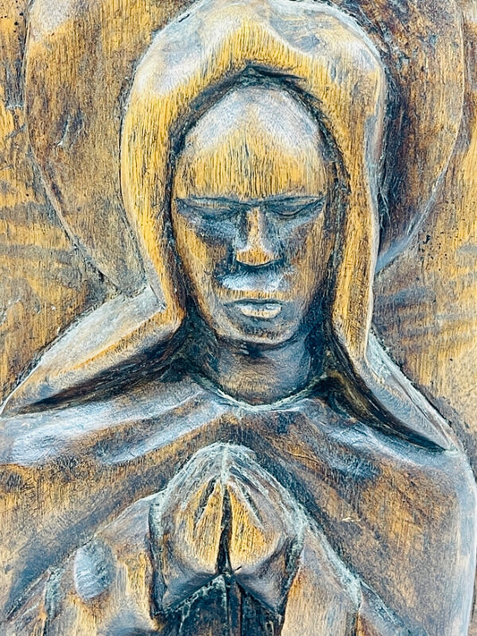 Icone en bois Vierge en prière