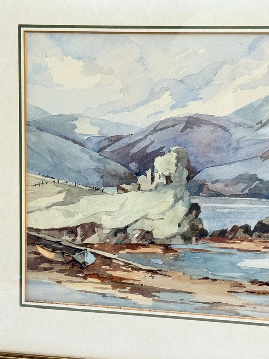 Maurice Marchant, chateau de Ardvreck, Highlands écosse, aquarelle
