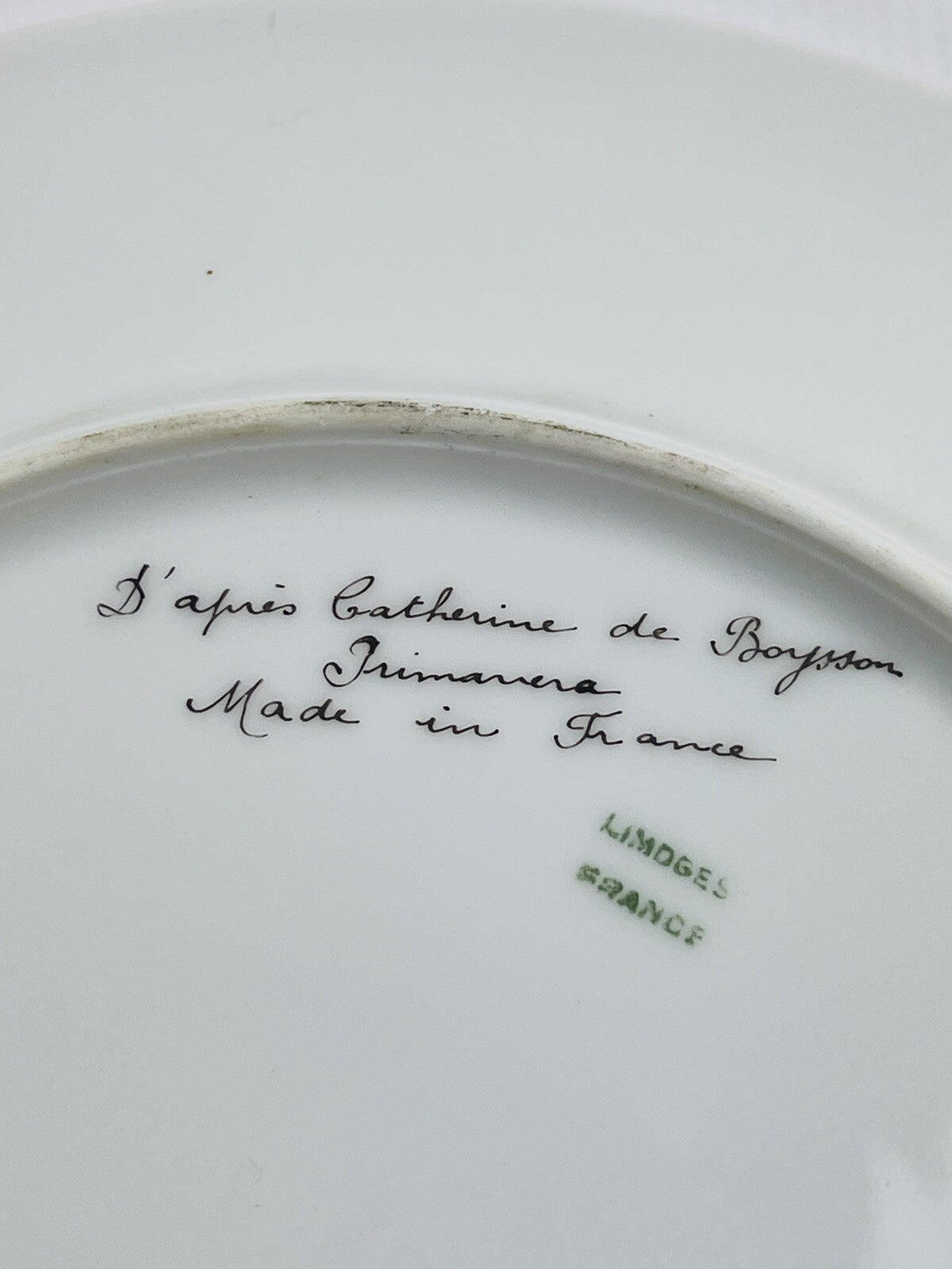 Assiette en porcelaine d'après Catherine de Boysson pour Primavera n°1