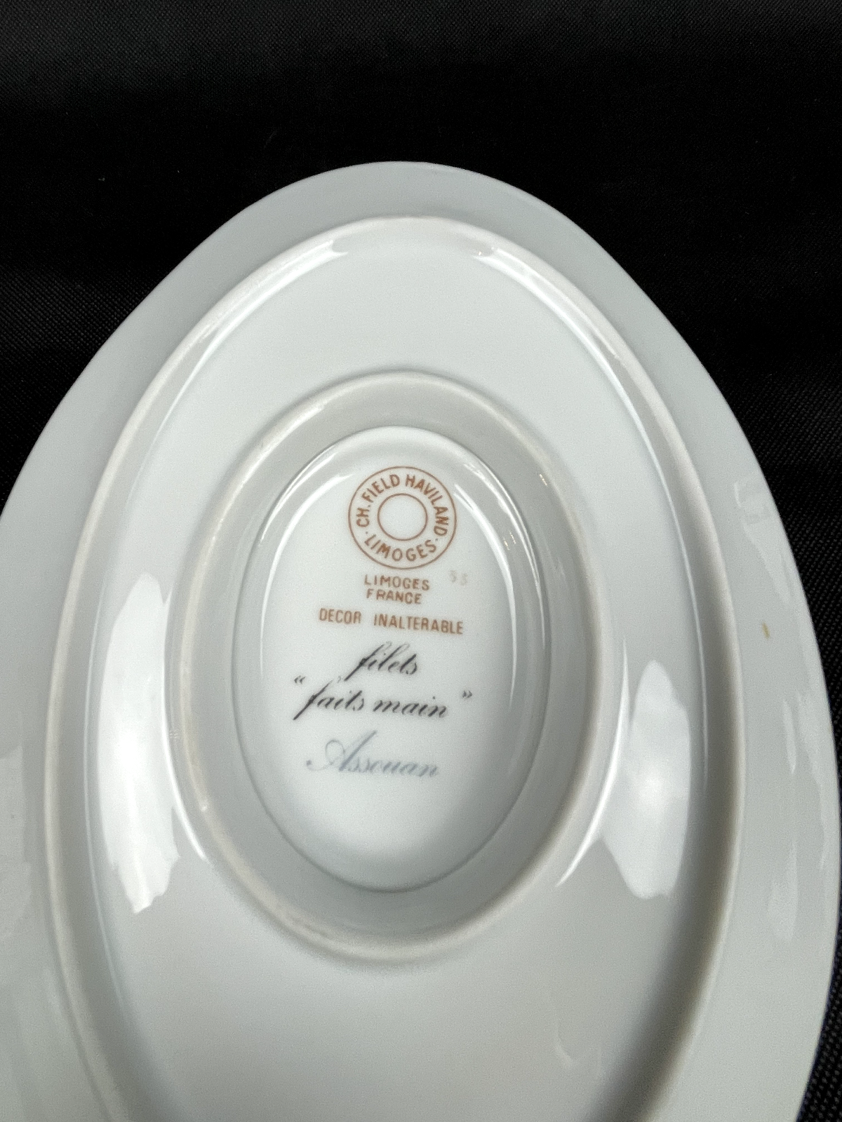 CH Field Haviland, Limoges, saucière, modèle Assouan