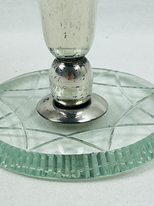 Petit vase en argent espagnol et cristal