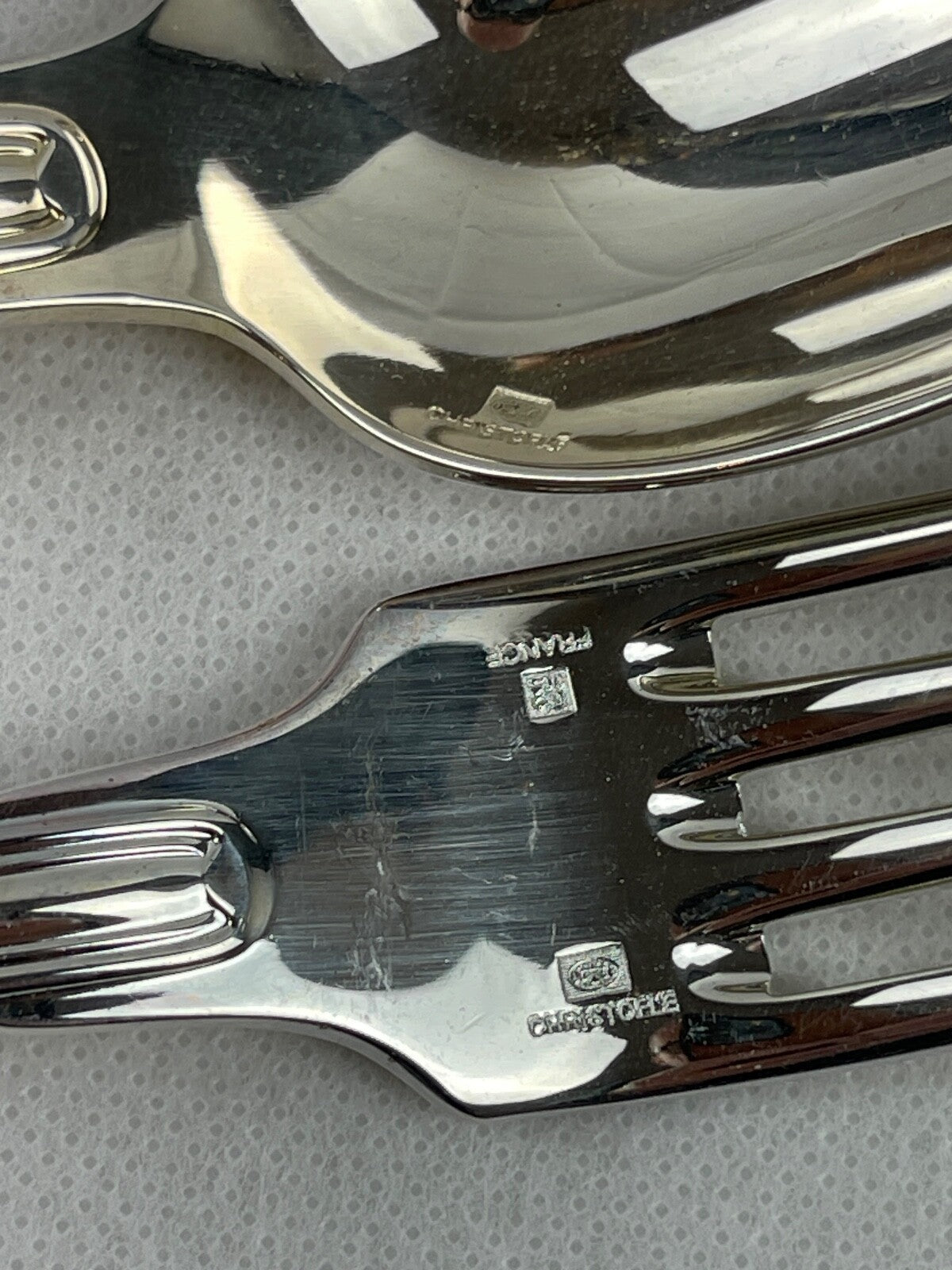 Christofle un couvert au filet - cuillère et fourchette Chinon