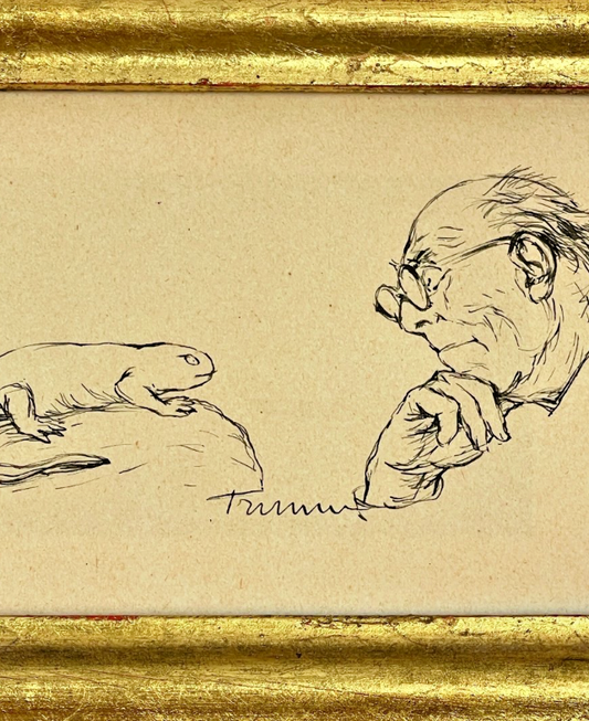 Dessin, Encre, Homme à La Salamandre